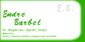 endre barbel business card